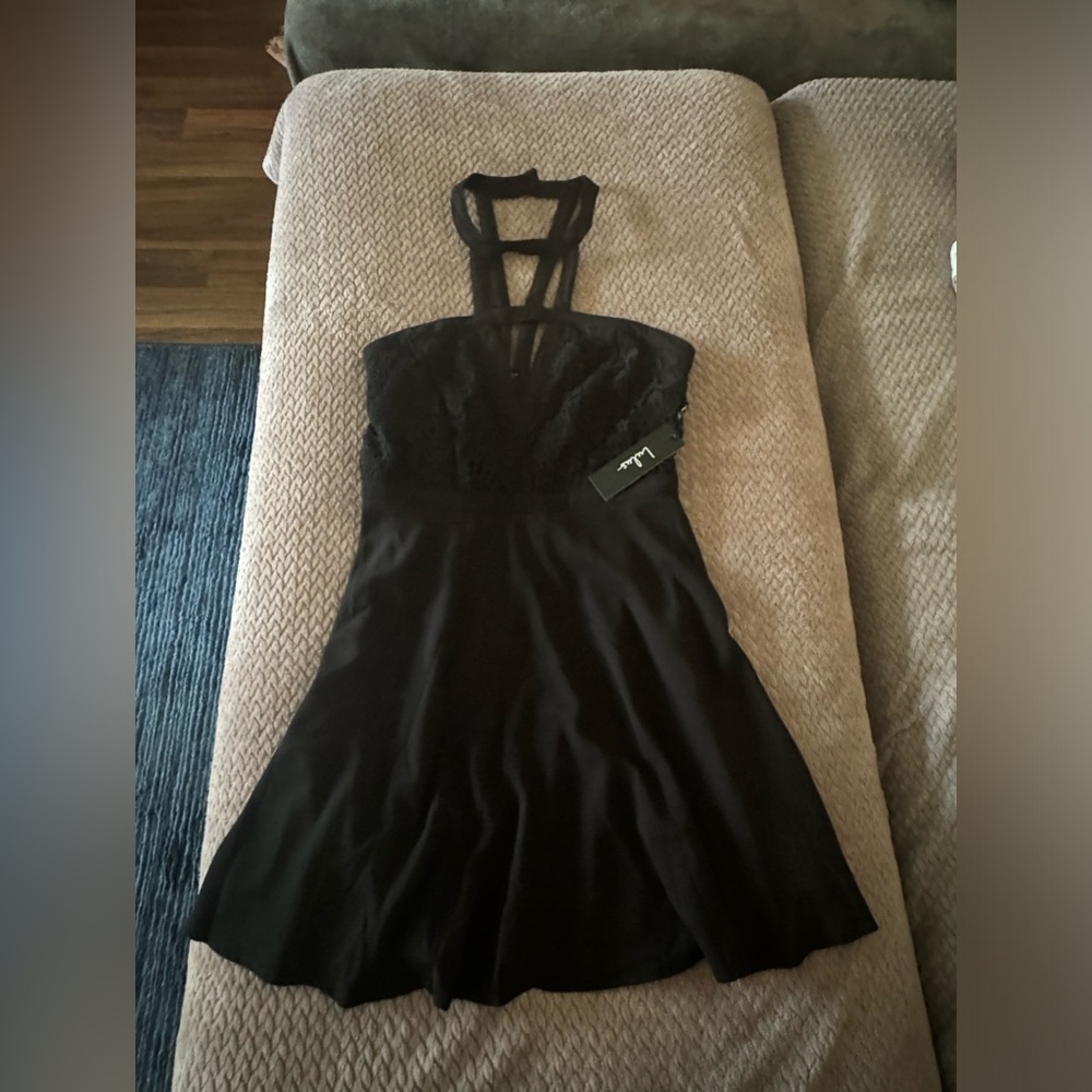 Lulu’s Halter Skater Dress, Black, Size L
